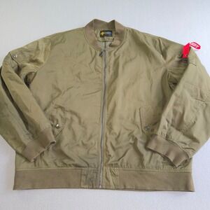 Coofandy Bomber Jacket Mens XXXL Olive Green Military Flight Utility Zip Up